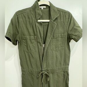 Short sleeve utility jumpsuit